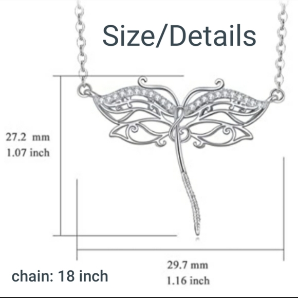 NEW Sterling Diamond Dragonfly Music(Treble Cleff)Note Necklace - Picture 5 of 10